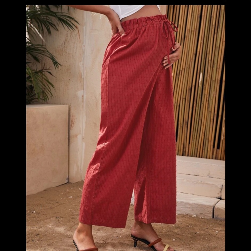 Burnt orange maternity flare pants size M
